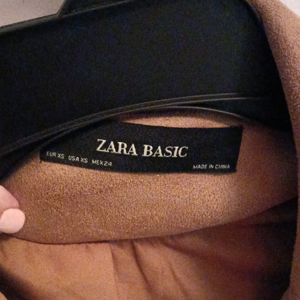 Zara Tan Suede Fringe & Stud Moto Jacket - Picture 2 of 4